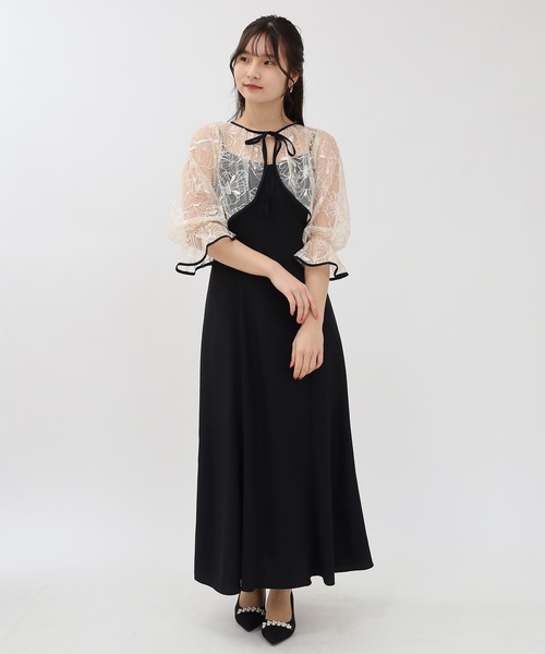 TRUDEA（トルディア）の「線描刺繍ボレロ×キャミワンピース（ドレス・レディース・ベージュ/ミント/ブルー・MEDIUM/LARGE）」の2枚目の写真