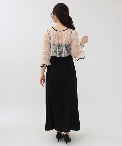 TRUDEA（トルディア）の「線描刺繍ボレロ×キャミワンピース（ドレス・レディース・ベージュ/ミント/ブルー・MEDIUM/LARGE）」の13枚目の写真