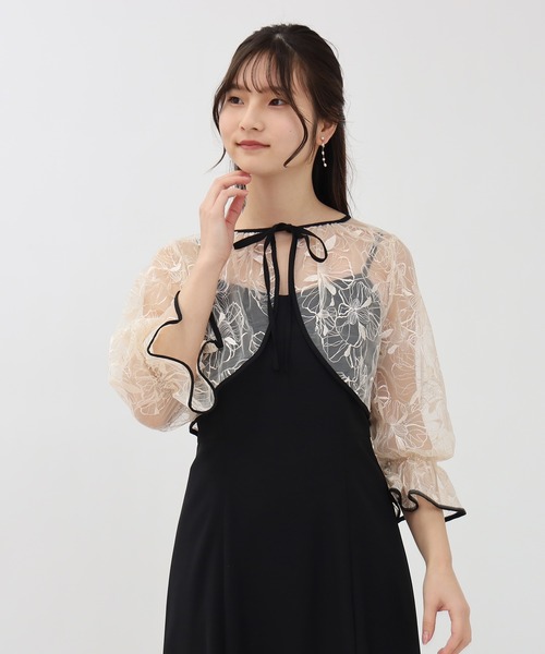 TRUDEA（トルディア）の「線描刺繍ボレロ×キャミワンピース（ドレス・レディース・ベージュ/ミント/ブルー・MEDIUM/LARGE）」の15枚目の写真