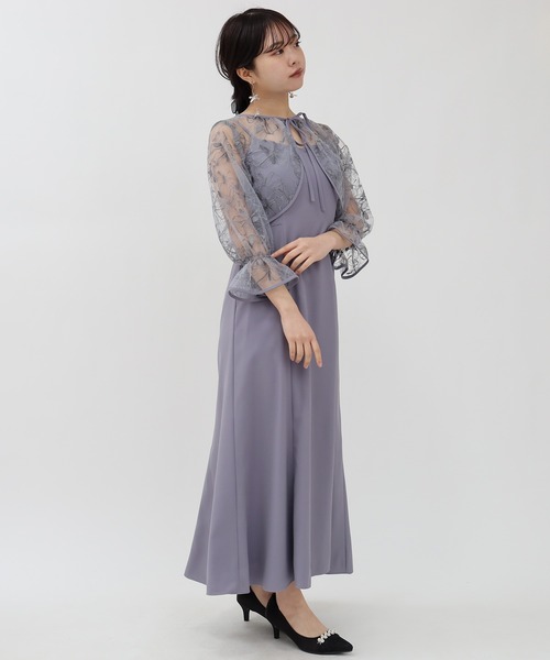 TRUDEA（トルディア）の「線描刺繍ボレロ×キャミワンピース（ドレス・レディース・ベージュ/ミント/ブルー・MEDIUM/LARGE）」の22枚目の写真