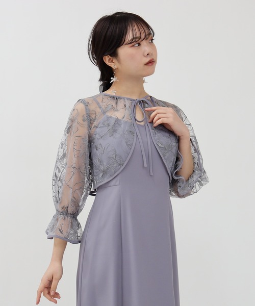 TRUDEA（トルディア）の「線描刺繍ボレロ×キャミワンピース（ドレス・レディース・ベージュ/ミント/ブルー・MEDIUM/LARGE）」の5枚目の写真