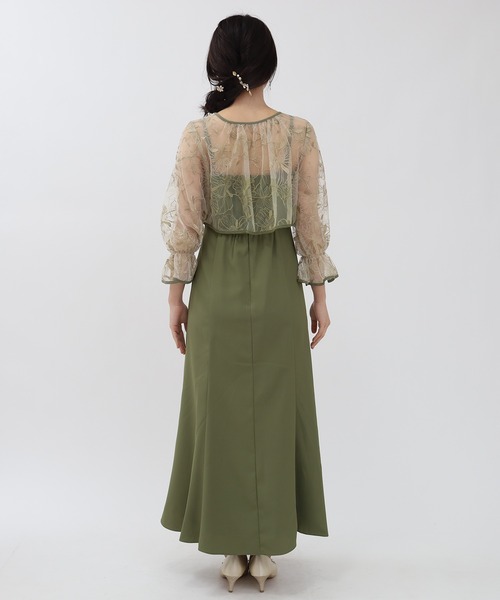 TRUDEA（トルディア）の「線描刺繍ボレロ×キャミワンピース（ドレス・レディース・ベージュ/ミント/ブルー・MEDIUM/LARGE）」の9枚目の写真