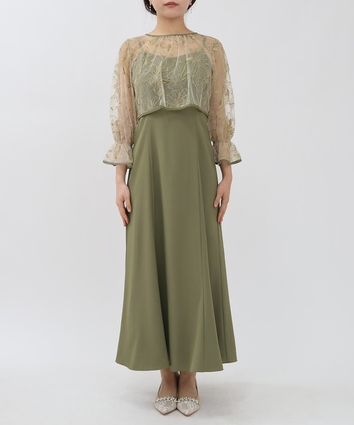 TRUDEA（トルディア）の「線描刺繍ボレロ×キャミワンピース（ドレス・レディース・ベージュ/ミント/ブルー・MEDIUM/LARGE）」の7枚目の写真