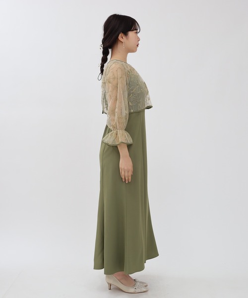 TRUDEA（トルディア）の「線描刺繍ボレロ×キャミワンピース（ドレス・レディース・ベージュ/ミント/ブルー・MEDIUM/LARGE）」の8枚目の写真