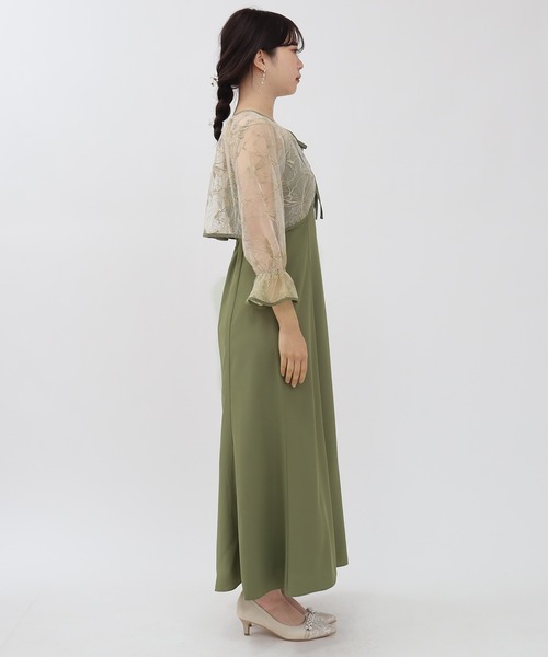 TRUDEA（トルディア）の「線描刺繍ボレロ×キャミワンピース（ドレス・レディース・ベージュ/ミント/ブルー・MEDIUM/LARGE）」の11枚目の写真