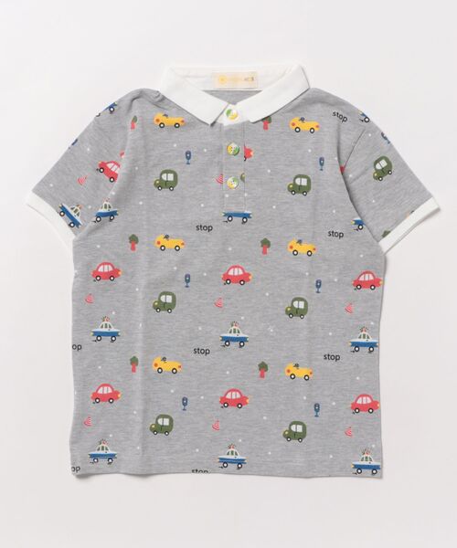 aimoha（アイモハ）の「【aimoha-KIDS-】乗り物柄ポロシャツ（ポロシャツ・キッズ・グレー/ホワイト・90/100/110/120/130）」の18枚目の写真