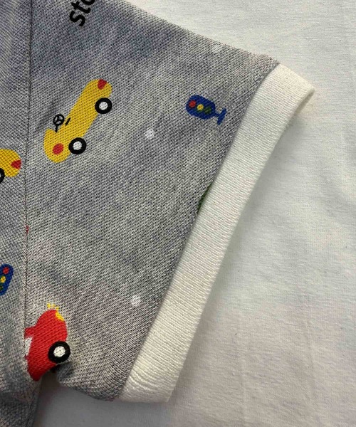 aimoha（アイモハ）の「【aimoha-KIDS-】乗り物柄ポロシャツ（ポロシャツ・キッズ・グレー/ホワイト・90/100/110/120/130）」の4枚目の写真