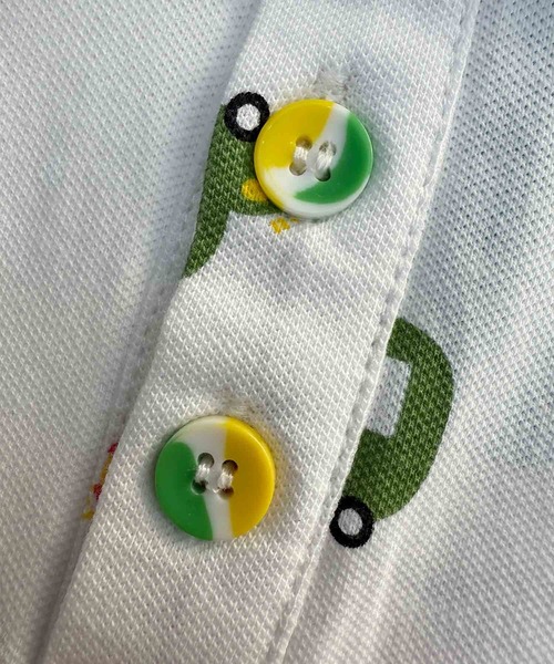 aimoha（アイモハ）の「【aimoha-KIDS-】乗り物柄ポロシャツ（ポロシャツ・キッズ・グレー/ホワイト・90/100/110/120/130）」の8枚目の写真