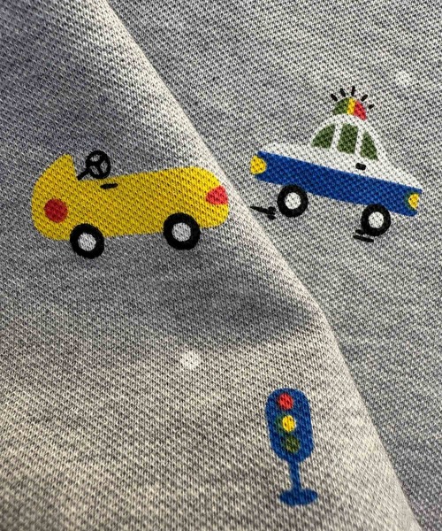 aimoha（アイモハ）の「【aimoha-KIDS-】乗り物柄ポロシャツ（ポロシャツ・キッズ・グレー/ホワイト・90/100/110/120/130）」の13枚目の写真