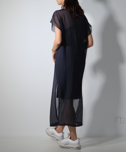 CIEL'AIR(シエルエアー)の「Sheer Pleats Dress Set(ワンピース・レディース・ネイビー/ブラック・FREE)」の16枚目の写真