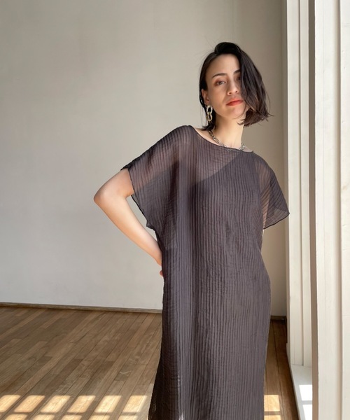 CIEL'AIR(シエルエアー)の「Sheer Pleats Dress Set(ワンピース・レディース・ネイビー/ブラック・FREE)」の21枚目の写真