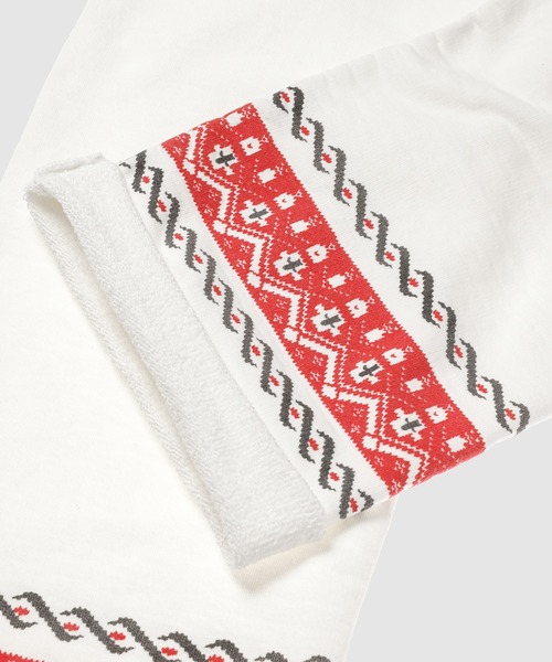 BOW WOW(バウワウ)の「CROSS PRINTED SWEATPANTS(スウェットパンツ・メンズ・ホワイト×レッド・XL/L)」の7枚目の写真