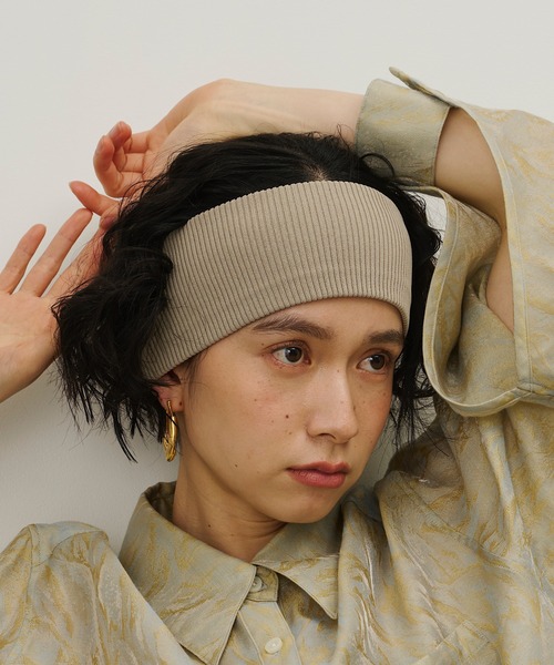 room153(ルームイチゴサン)の「フィットリブヘアバンド【room153】(ヘアバンド・レディース・ベージュ/ブラウン/パープル/グレー/ライトベージュ/ブラック・FREE)」の4枚目の写真