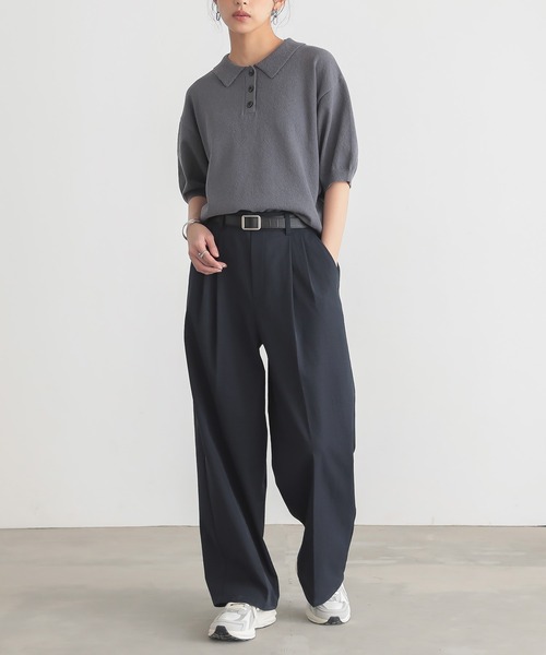 for/c（フォーシー）の「[新色追加]ハーフスリーブニットポロ