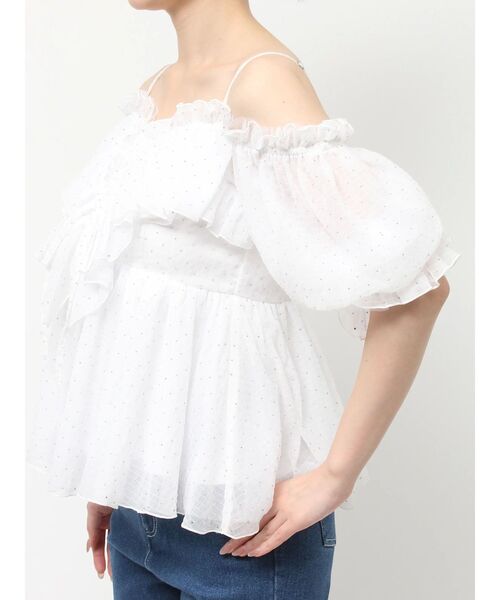 dazzlin（ダズリン）の「スクエアフリルペプラムブラウス