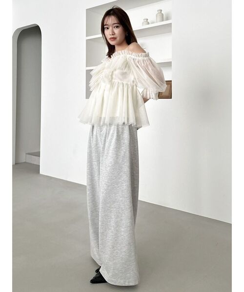 dazzlin スクエアフリルペプラムブラウス スクエアフリルペプラムブラウス[品番：MKSW0064009]｜dazzlin
