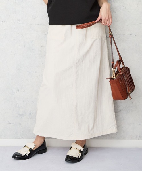 JETSET SOLO PLUS (ジェットセットソロプラス)の「【FONT LAB】ドロストヘムベイカースカート(スカート・レディース・ネイビー/アイボリー/サックスブルー・FREE)」の2枚目の写真