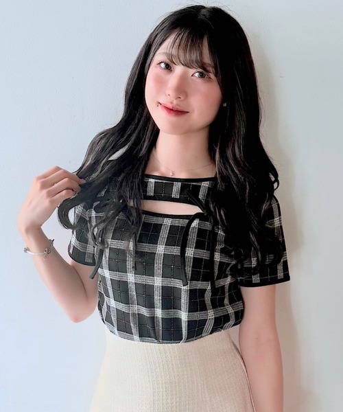 NOMAE（ノーマエ）の「パイピングリボントップス（Tシャツ/カットソー・レディース・アイボリー/ブラック/ブラック系その他/グレー系その他/ベージュ系その他/ブラック系その他2・FREE）」の5枚目の写真