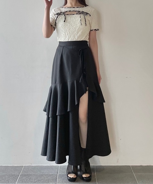 NOMAE（ノーマエ）の「パイピングリボントップス（Tシャツ/カットソー・レディース・アイボリー/ブラック/ブラック系その他/グレー系その他/ベージュ系その他/ブラック系その他2・FREE）」の14枚目の写真