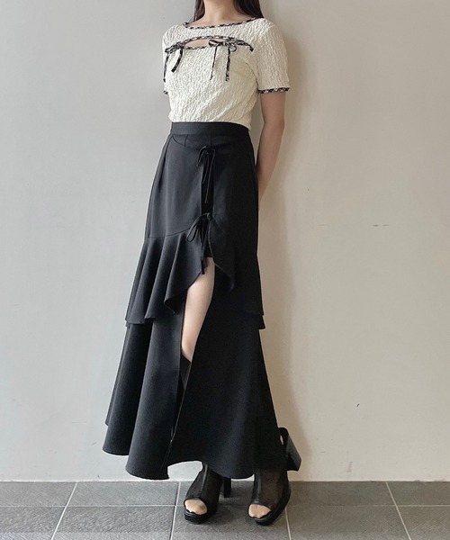 NOMAE（ノーマエ）の「パイピングリボントップス（Tシャツ/カットソー・レディース・アイボリー/ブラック/ブラック系その他/グレー系その他/ベージュ系その他/ブラック系その他2・FREE）」の15枚目の写真