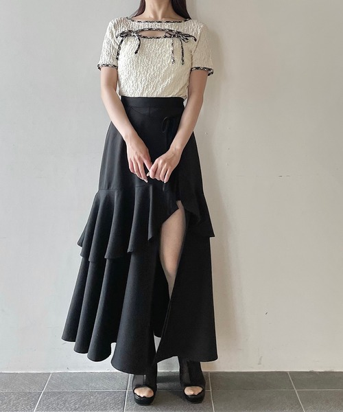 NOMAE（ノーマエ）の「パイピングリボントップス（Tシャツ/カットソー・レディース・アイボリー/ブラック/ブラック系その他/グレー系その他/ベージュ系その他/ブラック系その他2・FREE）」の16枚目の写真