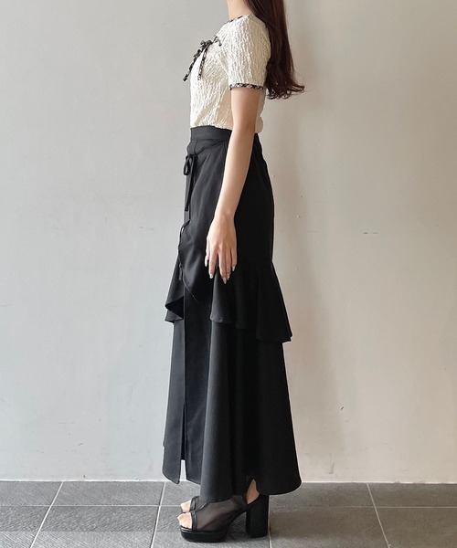 NOMAE（ノーマエ）の「パイピングリボントップス（Tシャツ/カットソー・レディース・アイボリー/ブラック/ブラック系その他/グレー系その他/ベージュ系その他/ブラック系その他2・FREE）」の20枚目の写真