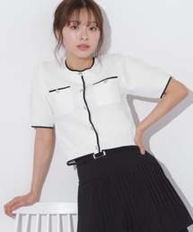 新品⭐︎ ジルスチュアート　ニットカットソー　パール付き　半袖 JILL by JILL STUART｜半袖ジャガードニット | Rakuten Fashion