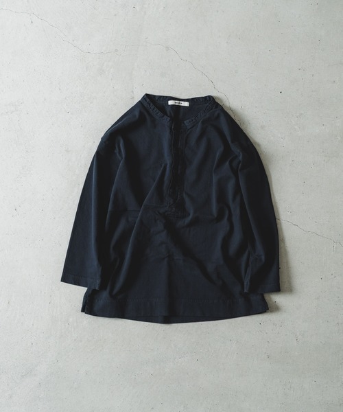 quadro（クオドロ）の「ドライ度詰天竺7分袖ヘンリーネックプルオーバー（Tシャツ/カットソー・レディース・オフホワイト/グレー/ダークネイビー・FREE）」の3枚目の写真