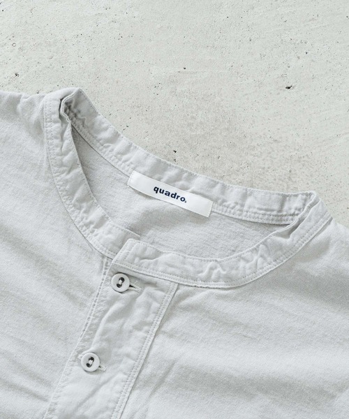 quadro（クオドロ）の「ドライ度詰天竺7分袖ヘンリーネックプルオーバー（Tシャツ/カットソー・レディース・オフホワイト/グレー/ダークネイビー・FREE）」の7枚目の写真