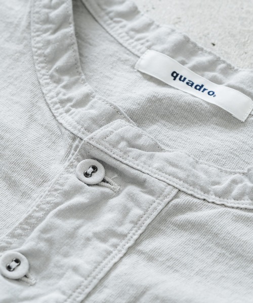 quadro（クオドロ）の「ドライ度詰天竺7分袖ヘンリーネックプルオーバー（Tシャツ/カットソー・レディース・オフホワイト/グレー/ダークネイビー・FREE）」の8枚目の写真