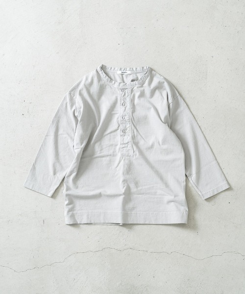 quadro（クオドロ）の「ドライ度詰天竺7分袖ヘンリーネックプルオーバー（Tシャツ/カットソー・レディース・オフホワイト/グレー/ダークネイビー・FREE）」の4枚目の写真