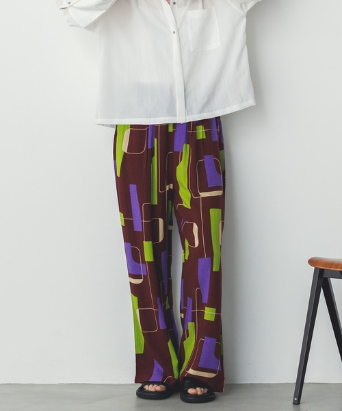 Noia(ノイア)の「スラブプリント イージーパンツ(その他パンツ・レディース・パープル系その他/ブラック系その他/ブラウン系その他・FREE)」の11枚目の写真