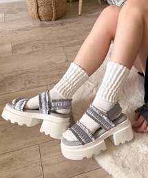 WEGO | WEGO/ 厚底フリルギャザーサンダル(サンダル)