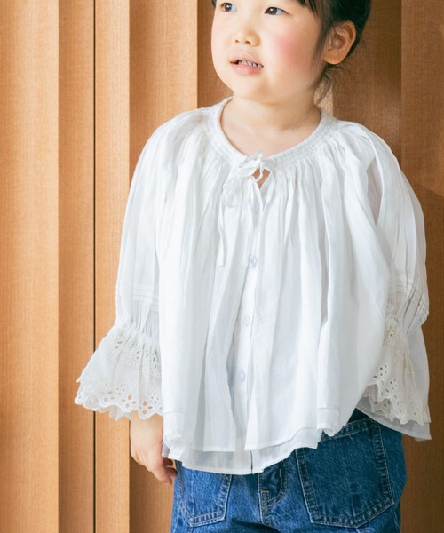 LOWRYS FARM(ローリーズファーム)の「INDIAISフリルブラウス 329905(シャツ/ブラウス・キッズ・オフホワイト/ブラック・110cm/120cm/130cm/140cm/150cm)」の13枚目の写真