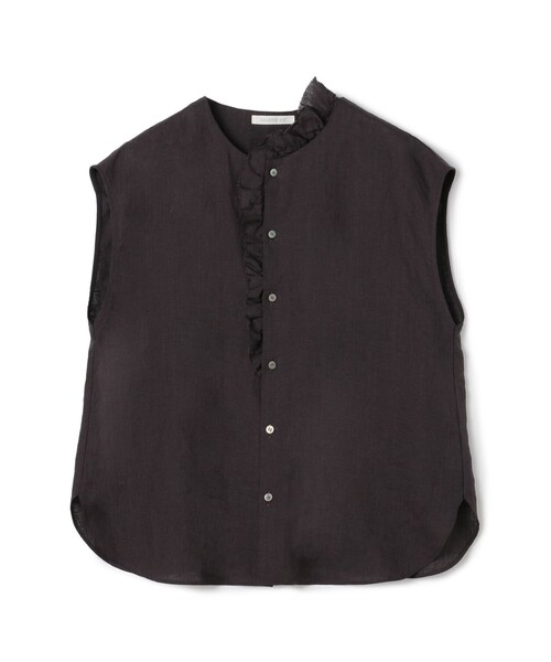 リネンポプリン カットオフフリルブラウス（シャツ/ブラウス