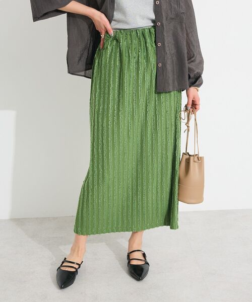 CRAFT STANDARD BOUTIQUE(クラフトスタンダードブティック)の「カットジャガードスカート(スカート・レディース・ブラウン/ブラック/グリーン・FREE)」の14枚目の写真