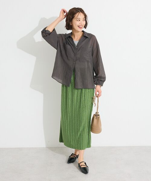 CRAFT STANDARD BOUTIQUE(クラフトスタンダードブティック)の「カットジャガードスカート(スカート・レディース・ブラウン/ブラック/グリーン・FREE)」の21枚目の写真