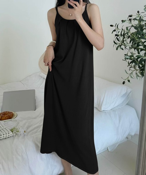 aimoha（アイモハ）の「キャミソールロングワンピース (SS)（ドレス・レディース・ブラック/ライトベージュ/グリーン/パープル・FREE）」の2枚目の写真