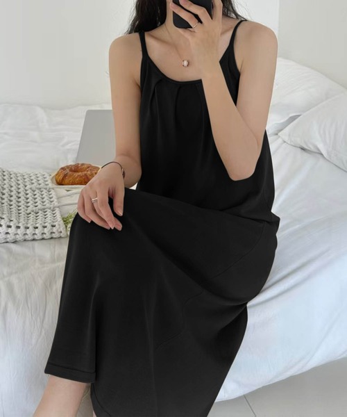 aimoha（アイモハ）の「キャミソールロングワンピース (SS)（ドレス・レディース・ブラック/ライトベージュ/グリーン/パープル・FREE）」の7枚目の写真