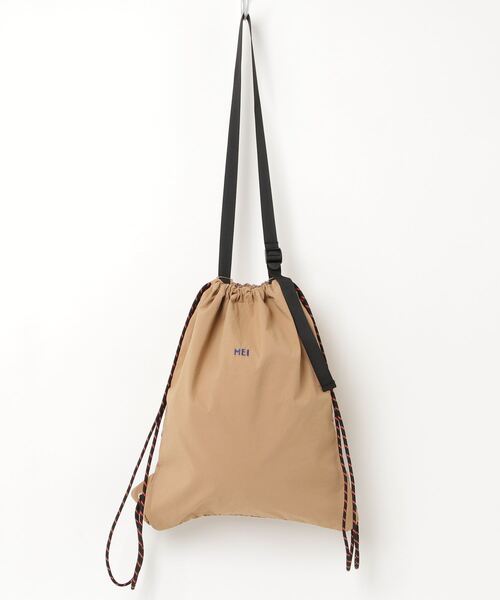 MEI（メイ）の「【MEI / メイ 】KNAP SACK / ナップサック DRAW NAPSACK（バックパック/リュック・メンズ・ブラック/ライトグレー/ベージュ/オレンジ・FREE）」の3枚目の写真