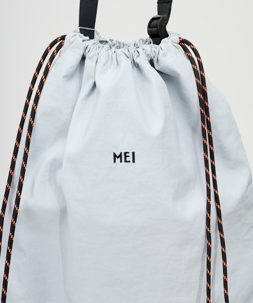 MEI（メイ）の「【MEI / メイ 】KNAP SACK / ナップサック DRAW NAPSACK（バックパック/リュック・メンズ・ブラック/ライトグレー/ベージュ/オレンジ・FREE）」の5枚目の写真