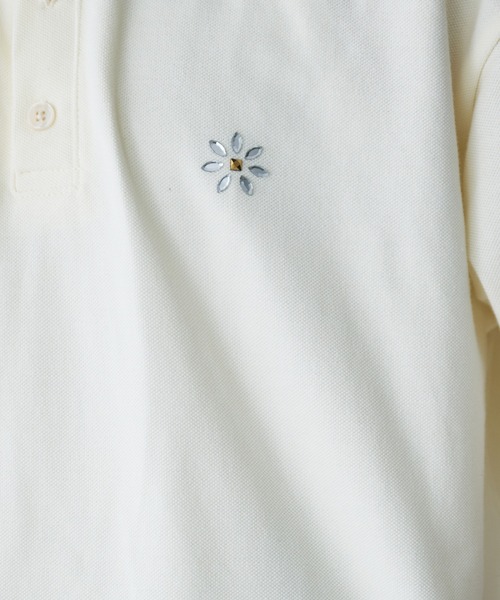 Adoon plain(アドーンプレーン)の「Moss Stitch Studs Polo Shirt / 鹿の子スタッズポロシャツ(Tシャツ/カットソー・メンズ・ブラック/ネイビー/アイボリー・MEDIUM/LARGE)」の16枚目の写真