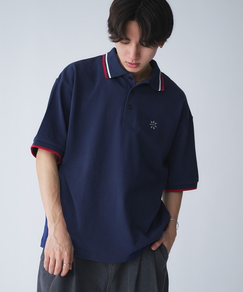 Adoon plain(アドーンプレーン)の「Moss Stitch Studs Polo Shirt / 鹿の子スタッズポロシャツ(Tシャツ/カットソー・メンズ・ブラック/ネイビー/アイボリー・MEDIUM/LARGE)」の11枚目の写真