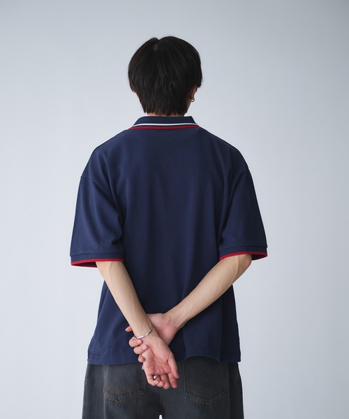 Adoon plain(アドーンプレーン)の「Moss Stitch Studs Polo Shirt / 鹿の子スタッズポロシャツ(Tシャツ/カットソー・メンズ・ブラック/ネイビー/アイボリー・MEDIUM/LARGE)」の8枚目の写真