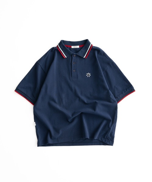 Adoon plain(アドーンプレーン)の「Moss Stitch Studs Polo Shirt / 鹿の子スタッズポロシャツ(Tシャツ/カットソー・メンズ・ブラック/ネイビー/アイボリー・MEDIUM/LARGE)」の4枚目の写真