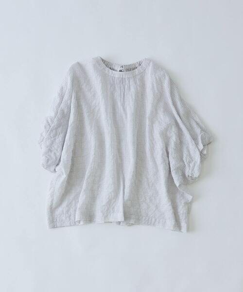 conges payes ADIEU TRISTESSE(コンジェ ペイエ アデュートリステス)の「バルーンスリーブブラウス(シャツ/ブラウス・レディース・ホワイト系その他/ブルー系その他/グレー系その他・38)」の1枚目の写真