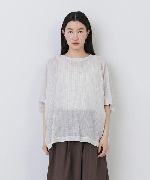 conges payes ADIEU TRISTESSE（コンジェ ペイエ アデュートリステス）の「バルーンスリーブブラウス（シャツ/ブラウス・レディース・ホワイト系その他/ブルー系その他/グレー系その他・38）」の9枚目の写真