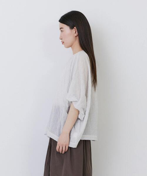 conges payes ADIEU TRISTESSE（コンジェ ペイエ アデュートリステス）の「バルーンスリーブブラウス（シャツ/ブラウス・レディース・ホワイト系その他/ブルー系その他/グレー系その他・38）」の10枚目の写真