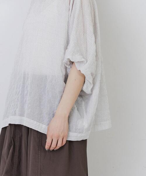 conges payes ADIEU TRISTESSE（コンジェ ペイエ アデュートリステス）の「バルーンスリーブブラウス（シャツ/ブラウス・レディース・ホワイト系その他/ブルー系その他/グレー系その他・38）」の14枚目の写真