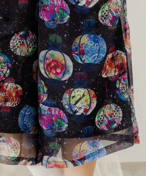 ScoLar（スカラー）の「ScoLar/スカラー　総柄オーガンジー ハーフパンツ（その他パンツ・レディース・ネイビー/ブラック・FREE）」の6枚目の写真